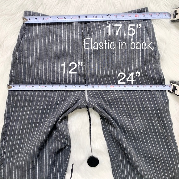 SOLD-NWT Eileen Fisher Linen Pinstripe Pants - Picture 7 of 8